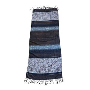 Pashmina Paisley Scarf Silk Pashmina Multicolor Scarf Fringe Sparkle 27x69"
